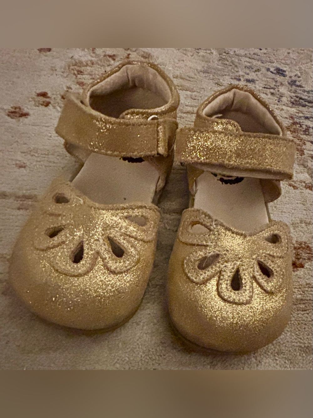 Livie and Luca Golden Shimmer Petal Shoes